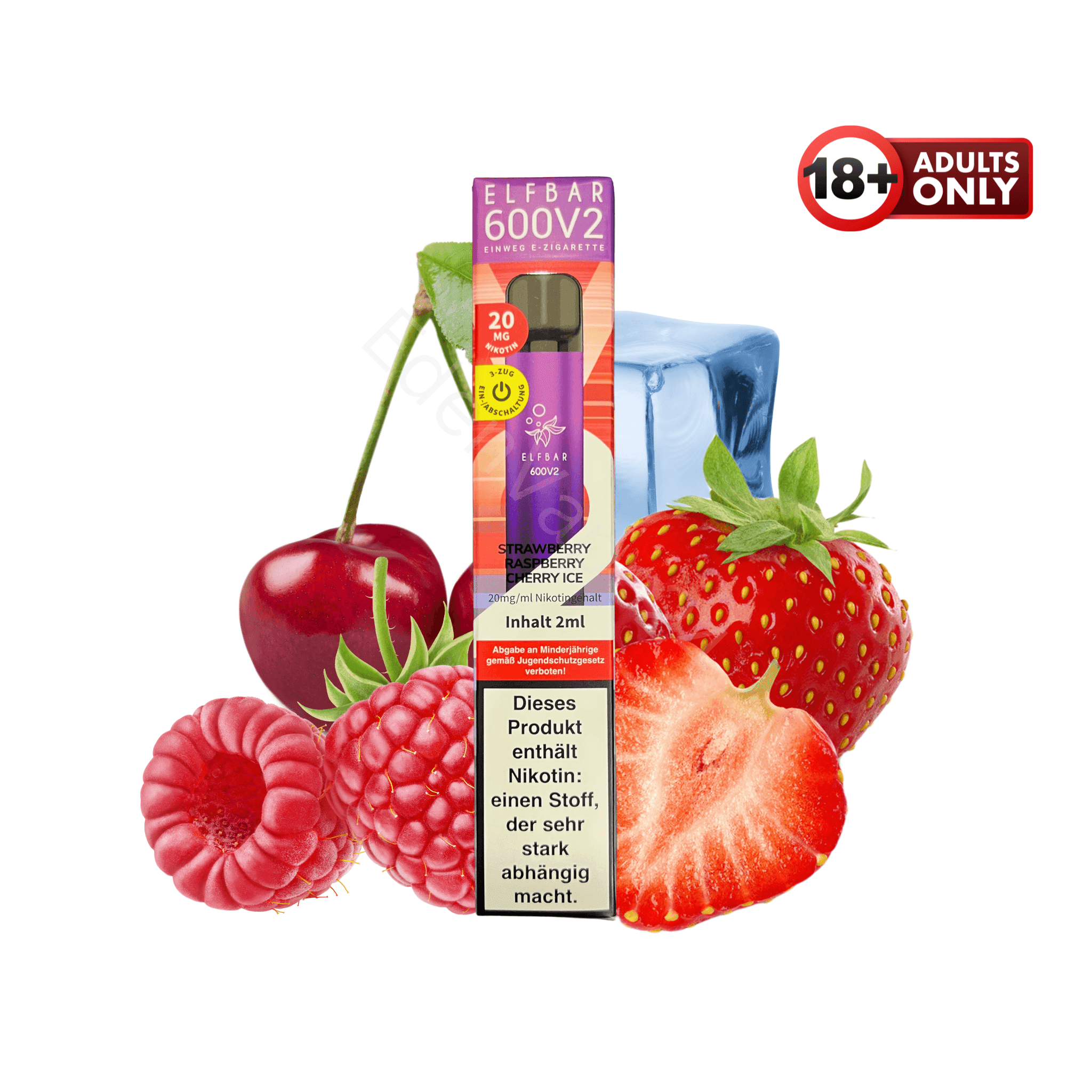 Elfbar V2 - Strawberry Raspberry Cherry Ice - EdenVape24